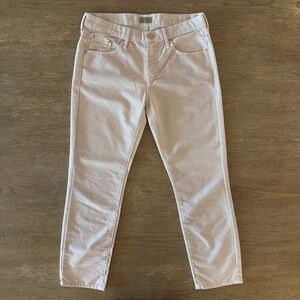 Mother Jeans-Deluxe Twill Skinny Not Skinny Cropped Jeans-Beige-Size 25